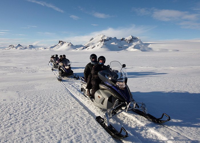 Snowmobiling on Langjokull Glacier and Secret Lagoon Tour